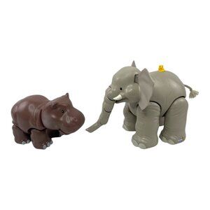 Fisher-Price Kids Toy Little People Big Animal Zoo Elephant & Hippo Playset